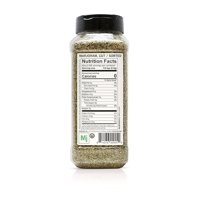 Spiceology - Dried Marjoram Herb Leaves - 4 ounces