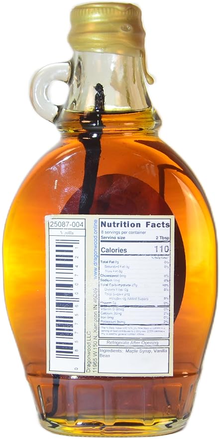 Vanilla Maple Syrup - For Pancakes and Waffles ??Made With Pure Maple Syrup And Vanilla Bean - By Dragonwood (8 fl oz)