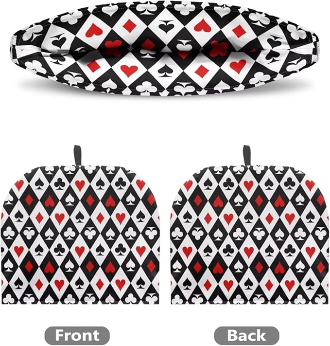 Poker Suit Print Large Tea Cozy for Teapot Extra Thick Tea Pot Cover Home Kitchen Decoration Insulated Teapot Cozy Dust Kitchen Accessories for Home Daily