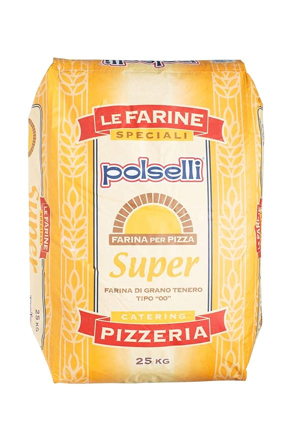 SUPER, Tipo 00 double Zero Flour, for Pizza, Bread, Pastas, and more, Specifically formulated for Roman Pizza, All Natural, Unbleached, Unbromated, No Additives, Formulated for a 72+ hour rise, (25 kg) 55 lbs by Polselli