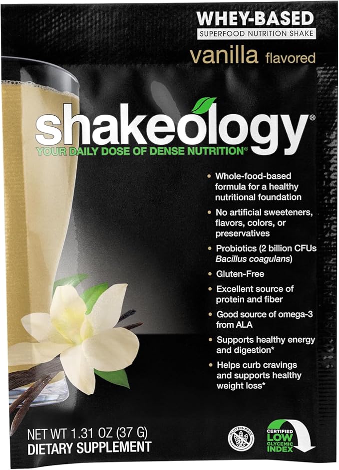 BODi Shakeology Whey-Based Protein Powder ??Gluten-Free Superfood Shake with Vitamins & Minerals ??Helps Support Healthy Weight Loss & Gut Health, Vanilla, 14 Individual Packets
