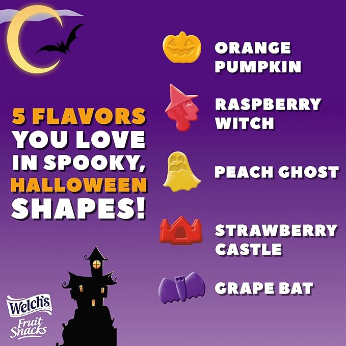 Welch?™s Fruit Snacks Mixed Fruit Halloween & Juicefuls Monster Splash Variety Pack, Great for Trick or Treating, 0.5oz (Pack of 70ct)
