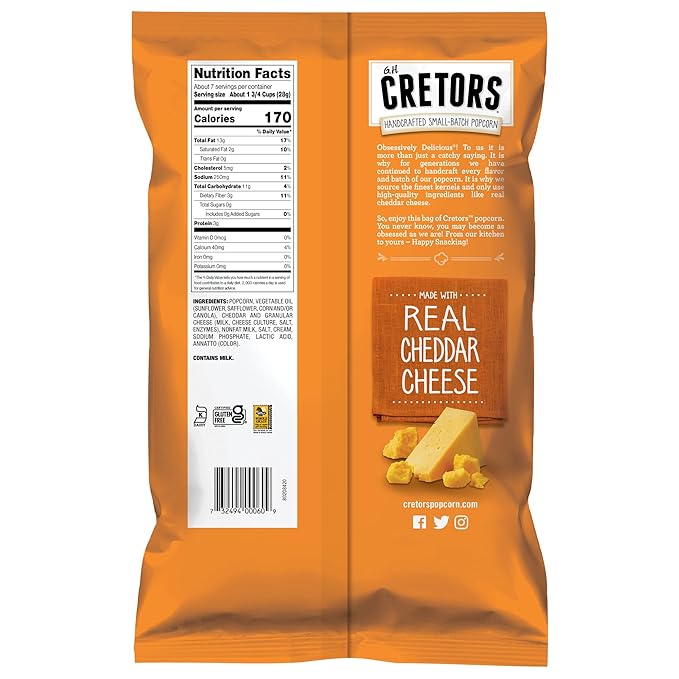 G.H. Cretors Popcorn, Just The Cheese Corn, 6.5 oz