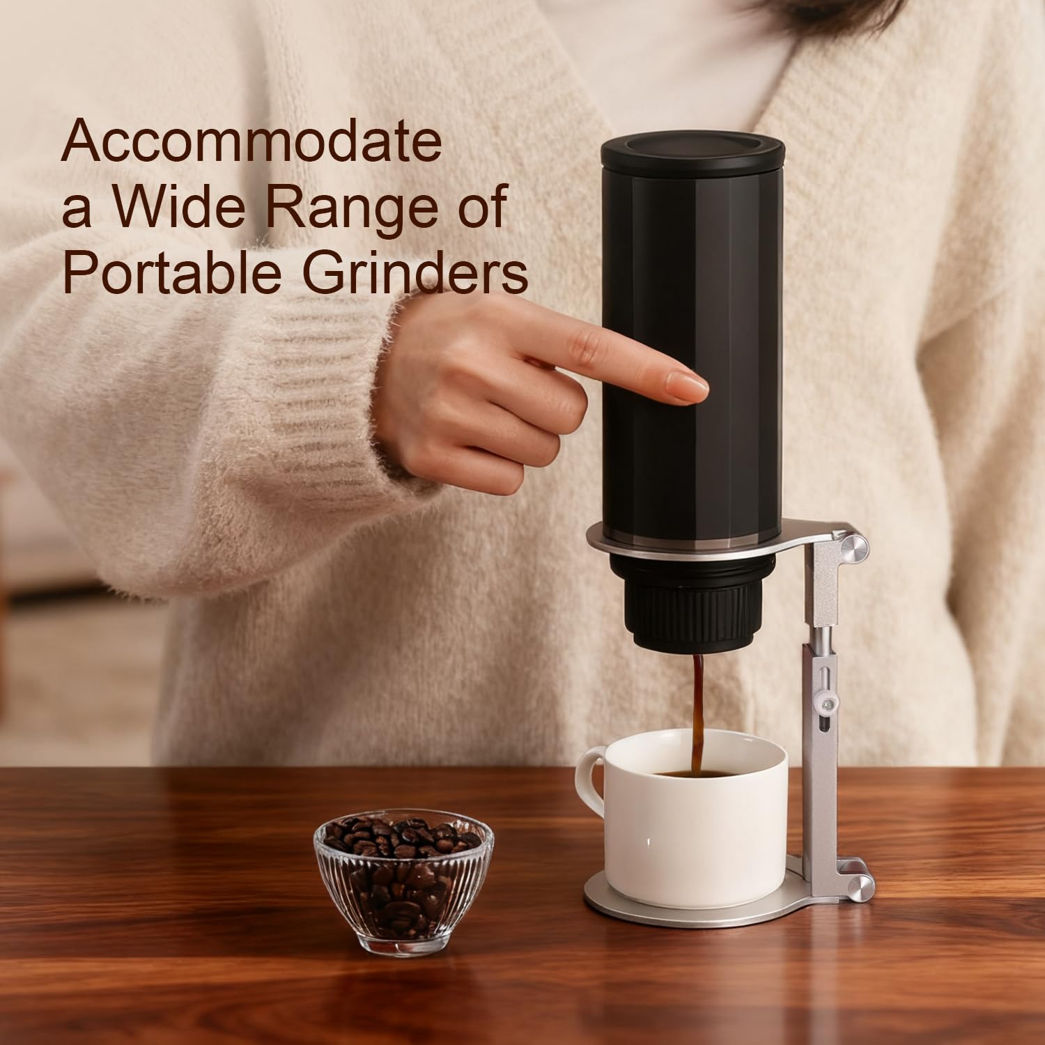 Pour Over Coffee Stand, Adjustable Foldable Dripper Holder for Coffee Maker