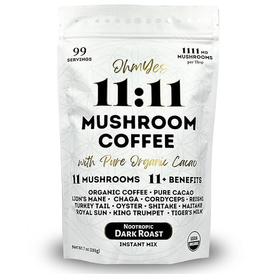 Organic Mushroom Coffee with Cacao ??11x Adaptogenic Mushrooms for Focus, Clarity & Energy