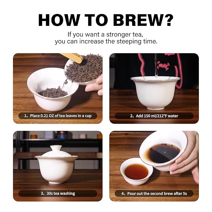 YUANSHENG Premium Organic Puerh Tea, Yunnan Puer Loose Leaf, Aged Fermented Ripe Pu erh Loose Leaf Black Tea, Imperial Pu-erh Tea With Mellow and Rich, 2.1 Oz