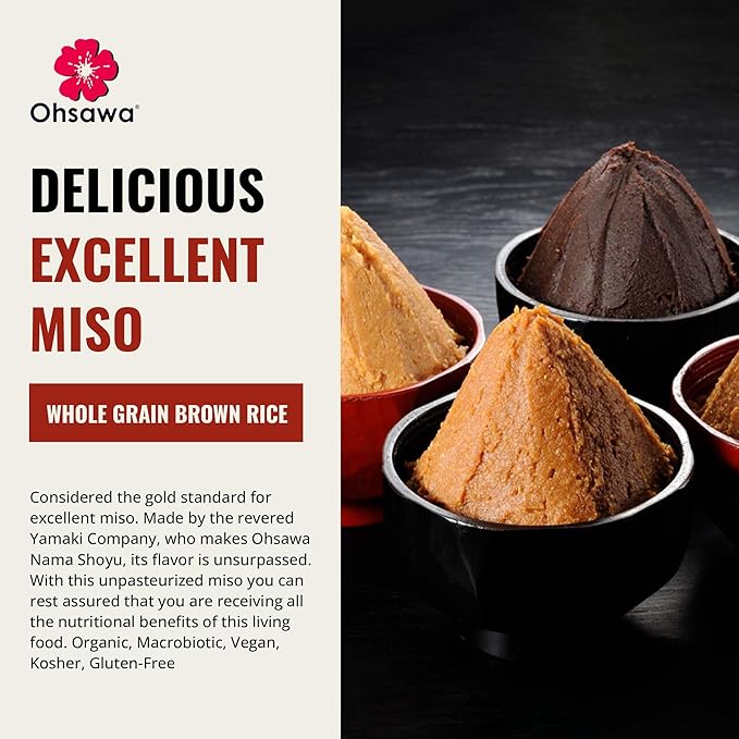 OHSAWA - Organic Yamaki Brown Rice Miso - Macrobiotic, Vegan and Gluten-Free - 9 Oz