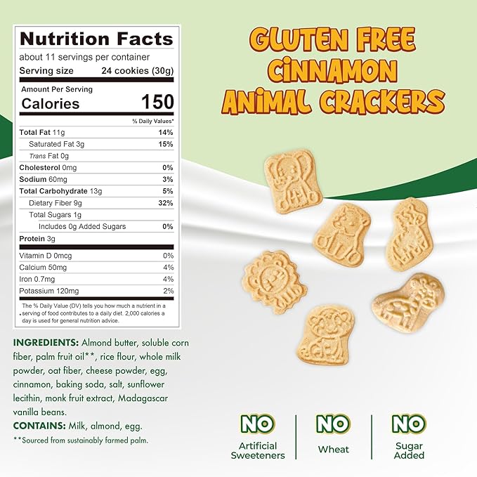 ChocZero Animal Crackers Cookies, Cinnamon Flavored, Gluten Free, Low Carb, No Added Sugar, 12 Ounce (Pack of 1)