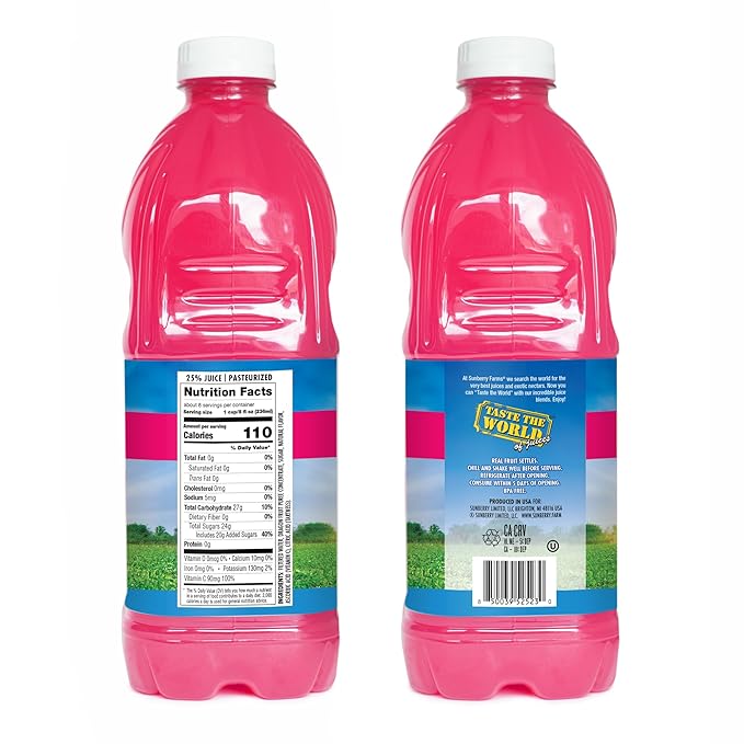 Sunberry Farms Dragon Fruit Nectar, 64 Fl oz, Gluten Free, non-GMO, All Natural