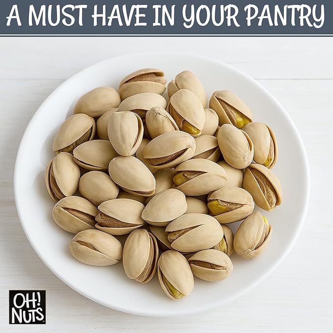 Oh! Nuts Pistachios ??California Roasted Salted Pistachios, 2 LB Bag ??Premium Dry Roasted Nuts, Vegan, Gluten-Free, Kosher Snack