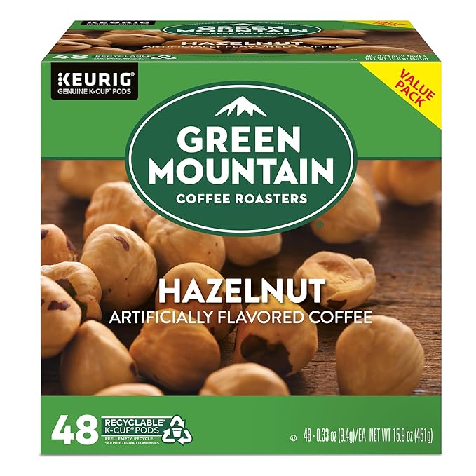 Green Mountain Coffee Roasters Hazelnut Coffee, Keurig Single Serve K-Cup Pods, Light Roast, 48 Count
