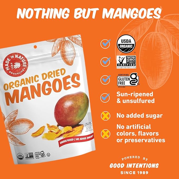 Made In Nature Organic Dried Mangoes, 28 Ounce (Pack of 1) ??Vegan Snack, Non-GMO, Unsulfured, Gluten Free, Kosher
