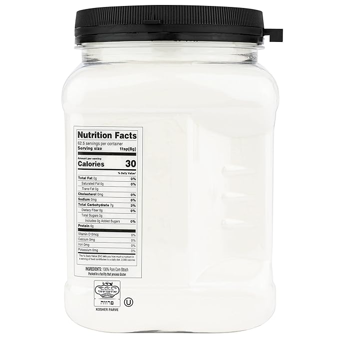 Roots Circle 100% Pure Corn Starch | 2 [17oz] Airtight Containers | All Natural Thickener for Soups, Stews, Gravy, Baking Pies, Puddings & Cakes | Gluten-Free, Non-GMO, Vegan, Kosher, Food-Grade