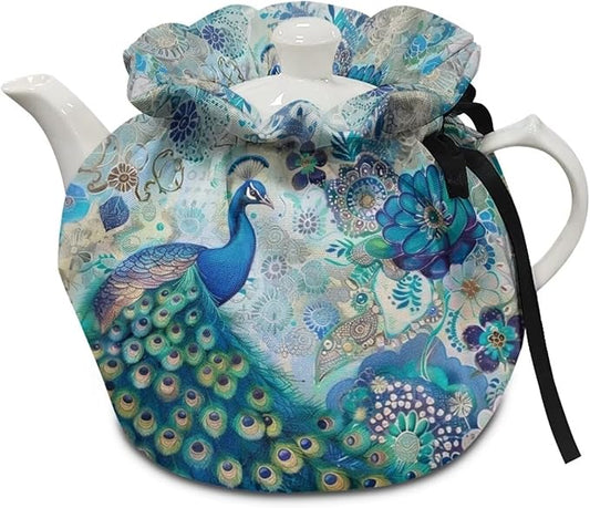 Peacock Tea Cozy for Teapot Insulated Lotus Tea Cosy for Teapot for Women Tea Pot Cover Home Kitchen Decorative Teapot Dust Protector