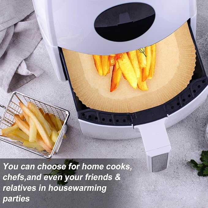 Air Fryer Liners 200pc, Disposable Air Fryer Paper Liners High Temperature Resistant, Square Air Fryer Parchment Paper Liners 5-8QT, Airfryer Liners Non-Stick and Oil Proof Baking Paper for Microwave