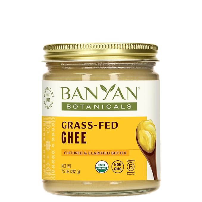 Banyan Botanicals Grass-Fed Ghee ??Original Cultured Organic Ghee (Clarified Butter) ??Tasty Oil & Butter Alternative for Cooking & Baking ??7.5 oz ??Non-GMO Gluten Free Vegetarian