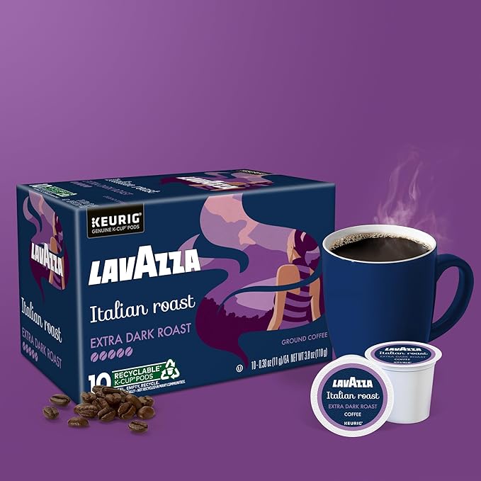 Lavazza Italian Roast, Keurig Single Serve K-Cup Pods, 60ct (6 Packs of 10)