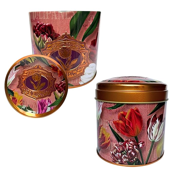 DeReuze Stroopwafels Gift Set – Authentic Caramel Waffle Cookies in Decorative Purple Tulip Tin – Gifts from Netherlands with Messages – Unique Food Gift for Any Occasion (Thank You)