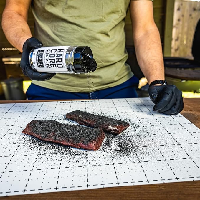 Hardcore Carnivore Black: Activated Charcoal Meat Seasoning Rub (13 oz Shaker) Texas-Made, Blend for Steak, Brisket, Burgers, BBQ, Grilling and Smoking