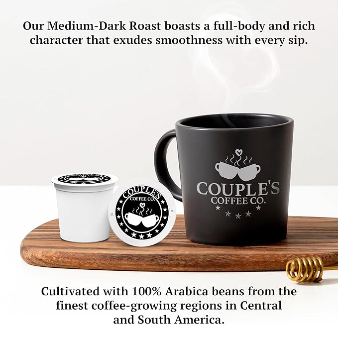 Couple's Coffee K-Cups | Gives Back to Military Families | Medium Dark Roast Coffee Pods | Gourmet Coffee Made with 100% Arabica Beans | Compatible with Single Serve Brewers | 24 Count