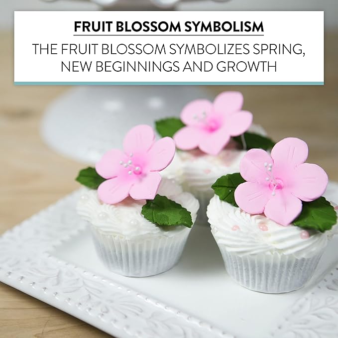 Global Sugar Art Fruit Blossom Sugar Cake Flowers, Pink, 12 Count by Chef Alan Tetreault