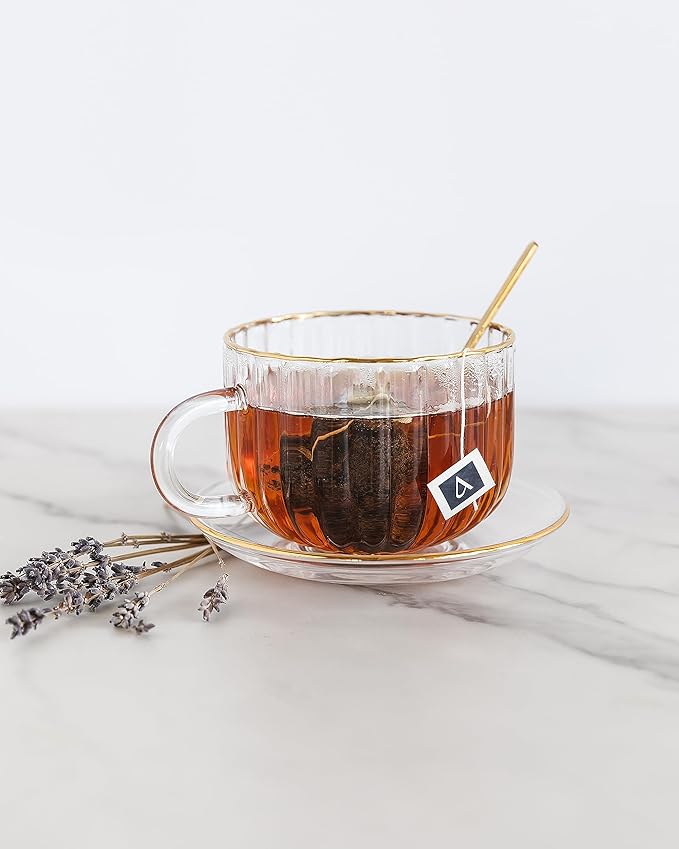 Arbata Earl Grey Tea, 12 Pyramid Tea Bags Caffeinated Black Tea, Artisinal Naturally Flavored Earl Gray Tea with Bergamot Oil and Lavender