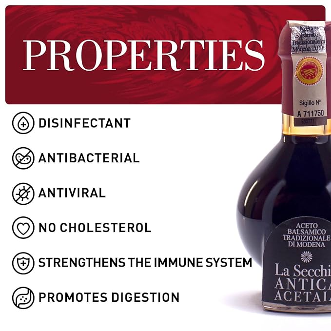 La Secchia - "Affinato", Aged minimum 12 Years, Traditional Aged Balsamic Vinegar of Modena DOP, 100 ml Bottle of Italian Balsamic Vinegar Aged, With Gift Box and Blown Glass Dispenser
