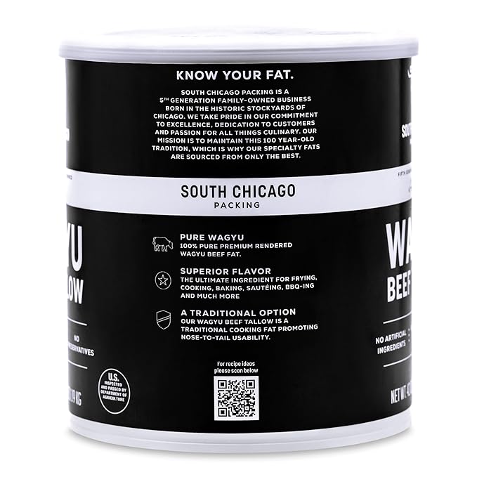 South Chicago Packing Wagyu Beef Tallow, 42 Ounces, Paleo-friendly, Keto-friendly, 100% Pure Wagyu