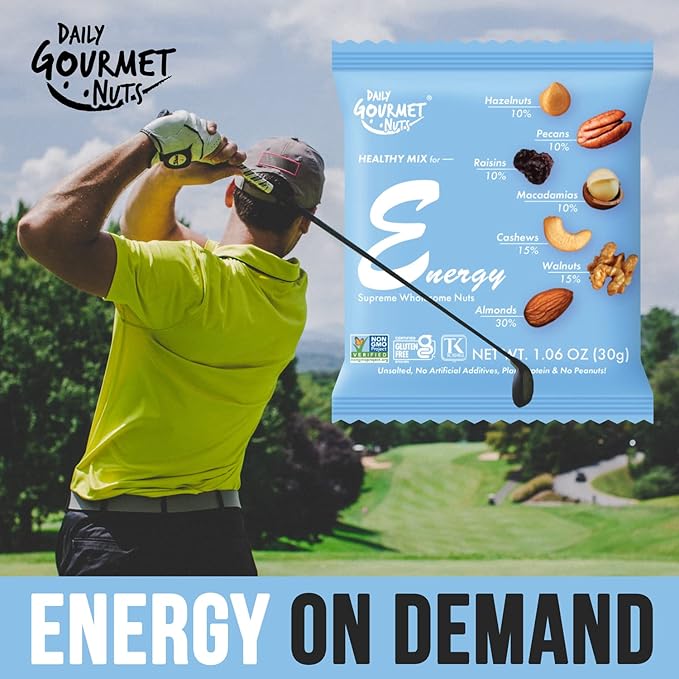 Daily Gourmet Nuts - Energy Mix/Healthy Trail mix Individual Packs/Premium Nuts & Dry Fruit/Gluten-Free/Non-GMO/Nuts Individual Packs/Office Snacks / 48 Packs