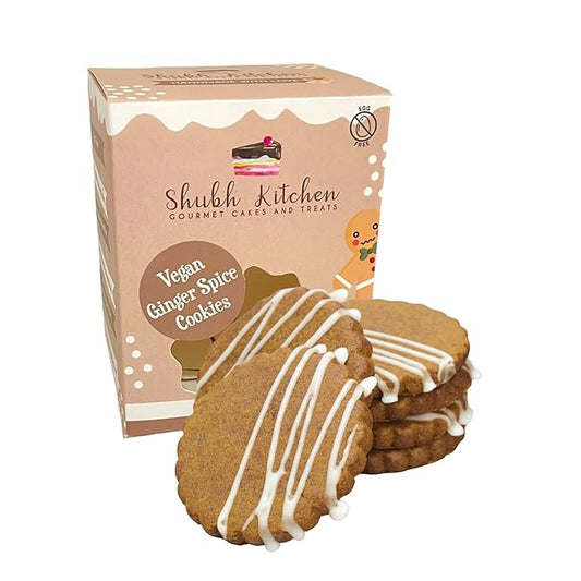 Vegan Ginger Spice Cookies- Holiday Cookies, Gourmet Vegan Snack, 100% Egg-Free, Dairy-Free, Allergy-Friendly, Plant-Based Treats, Festive Spiced Cookies, 5.5 oz Pack
