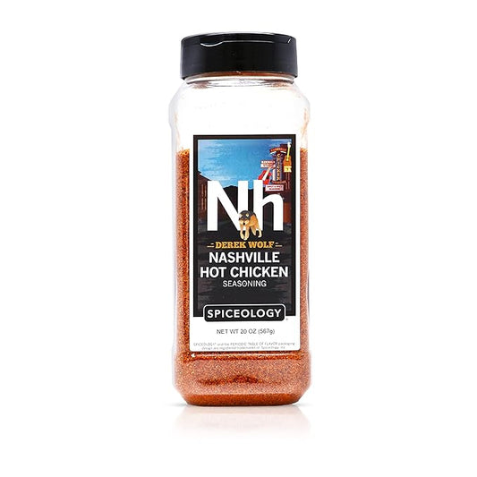 Spiceology – Derek Wolf Nashville Hot Chicken Seasoning – Spicy BBQ Rub for Chicken Wings, Pork Chops, Shrimp, Steak, and More – Bold and Flavorful Nashville Hot Seasoning – 20 oz