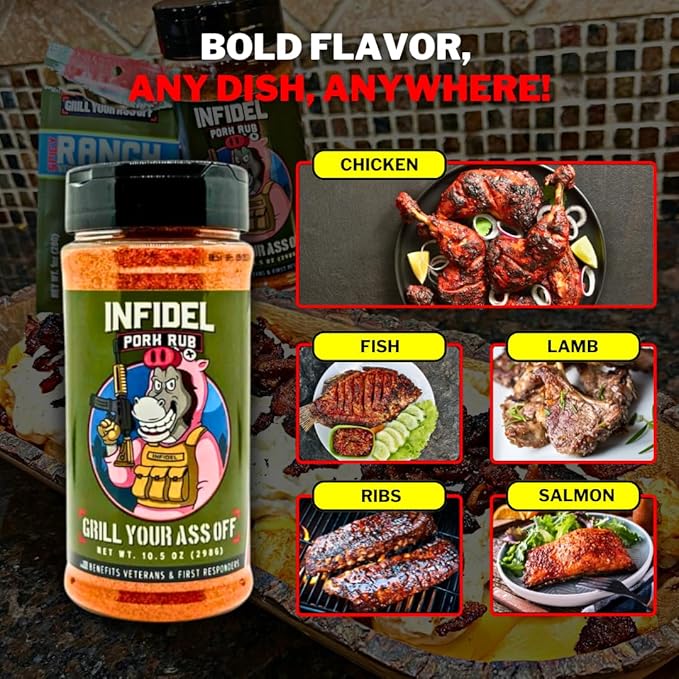 GYAO Pork Rub - 10.5oz Award-Winning BBQ seasonings and Rubs for Steaks, Burgers & Meats - BBQ Rubs for Smoking, Seasoning & Grilling - MSG & Gluten Free - USA Made & 100% Veteran Owned
