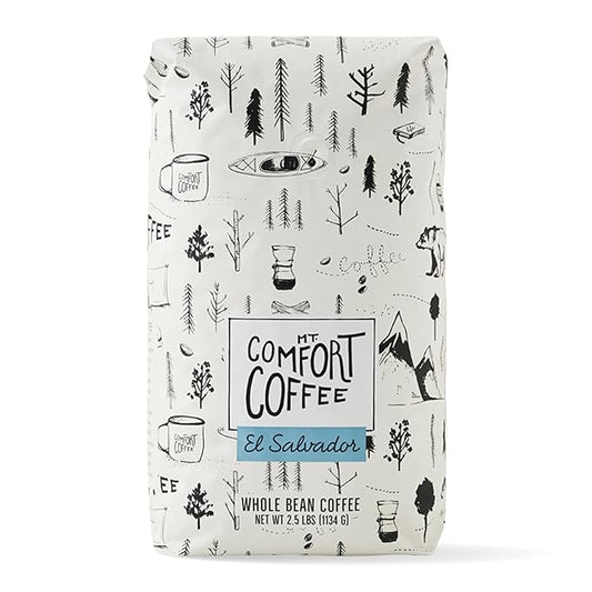 Mt. Comfort Coffee El Salvador Medium Roast, 2.5lb - Flavor Notes of Honey, Tangerine, & Chocolate - Sourced From Local, El Salvadorian Coffee Farms - Roasted Whole Bean