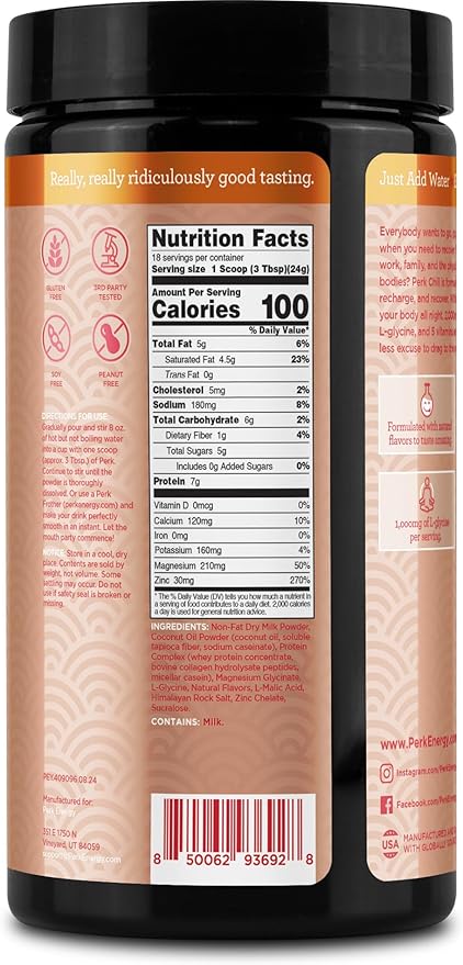 Perk Chill Apple Caramel Pie Flavored Drink Mix (18 Servings) - Gluten-Free, Peanut-Free