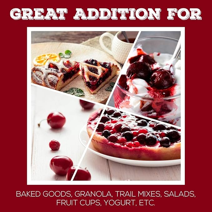 Dried Cherries 3 LB (48oz) Resealable Bag, Tart (Sour) Montmorency Variety - /sweetened