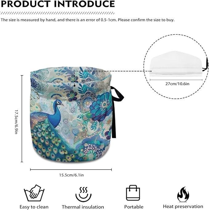Peacock Tea Cozy for Teapot Insulated Lotus Tea Cosy for Teapot for Women Tea Pot Cover Home Kitchen Decorative Teapot Dust Protector