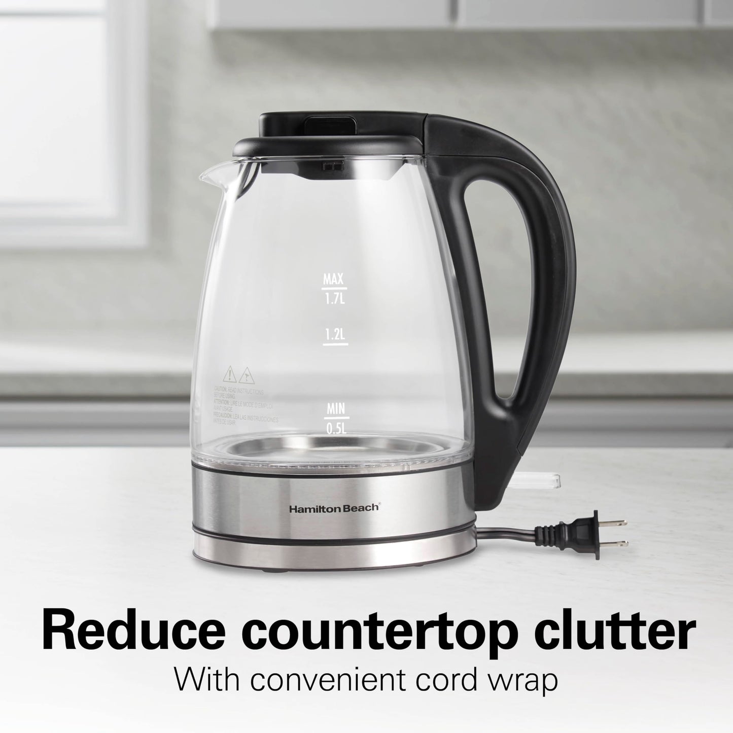 Hamilton Beach 1.7 Liter Electric Tea Kettle, Water Boiler & Heater