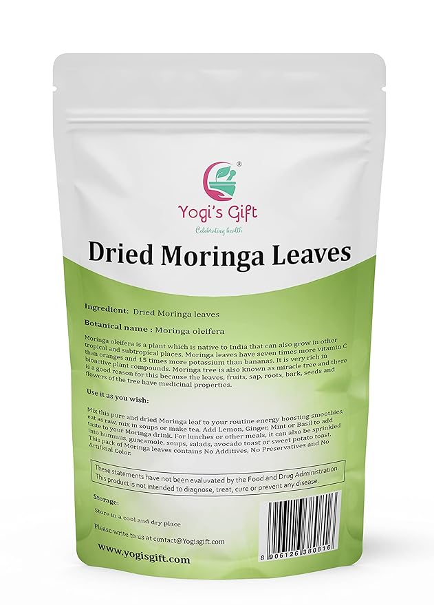 Moringa Leaves Loose 1 LB | Make tea, Springle on salad, Ground and use it | 100% natural Moringa leaf only no stems | te de moringa | by Yogi's Gift®