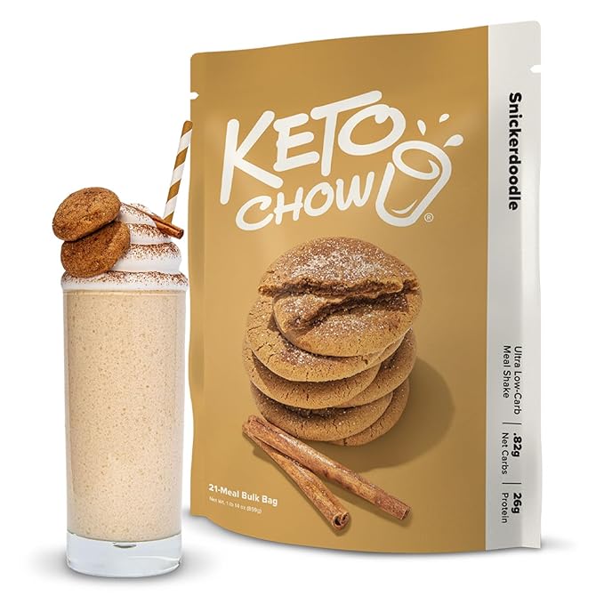 Keto Chow Snickerdoodle | Keto Meal Replacement Shake Powder | Nutritionally Complete Keto Food | Low Carb Keto Meals | Delicious Easy Meal Substitute Drink | Protein Rich You Choose The Fat| 21 Meal