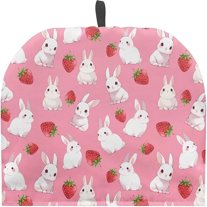 Bunny Strawberry Tea Cosy for Teapot Easter Teapot Warmer Insulating Tea Cozy Reusable Teapot Cover for Kitchen Home Decorative Keep Warm Tea Pot Decor Durability Tea Set Protector