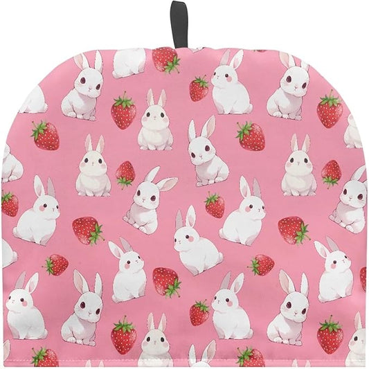Bunny Strawberry Tea Cosy for Teapot Easter Teapot Warmer Insulating Tea Cozy Reusable Teapot Cover for Kitchen Home Decorative Keep Warm Tea Pot Decor Durability Tea Set Protector