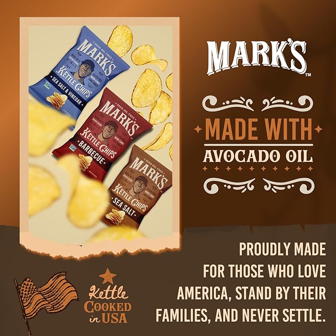 MARK???Kettle Cooked Avocado Oil Potato Chips, Variety Pack ??Seed Oil & GMO Free | 3-Flavor Variety Pack, 5 oz (Pack of 3) | Gluten Free, Non-GMO Chips for Clean & Healthy Snacking