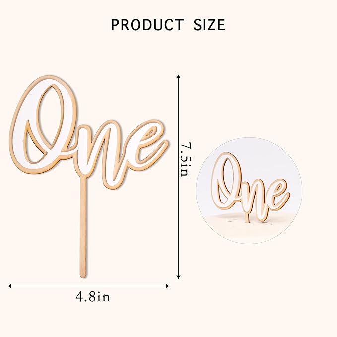 White One Cake Topper - First Birthday Cake Topper - One Cake Topper - Cake Smash (white one CT)