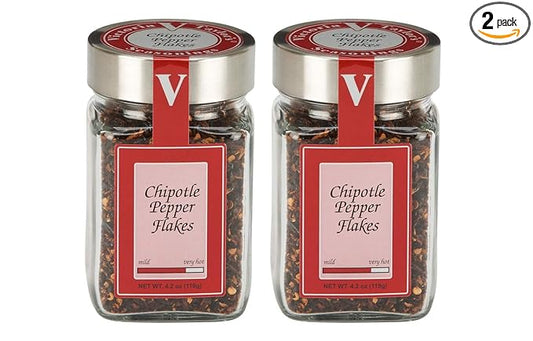 Chipotle Pepper Flakes - 4.2 oz. Jar (Pack of 2) adds smoky heat to recipes that comes from dried roasted jalapenos. Add wherever you want a kick of smoky heat.