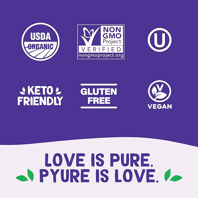 Pyure Organic Stevia Blend Granulated Sugar Substitute with Zero Calories & Carbs Keto, Diabetic & Vegan Friendly Sugary Taste Alternative USDA Organic, Non-GMO Good For Baking 12oz