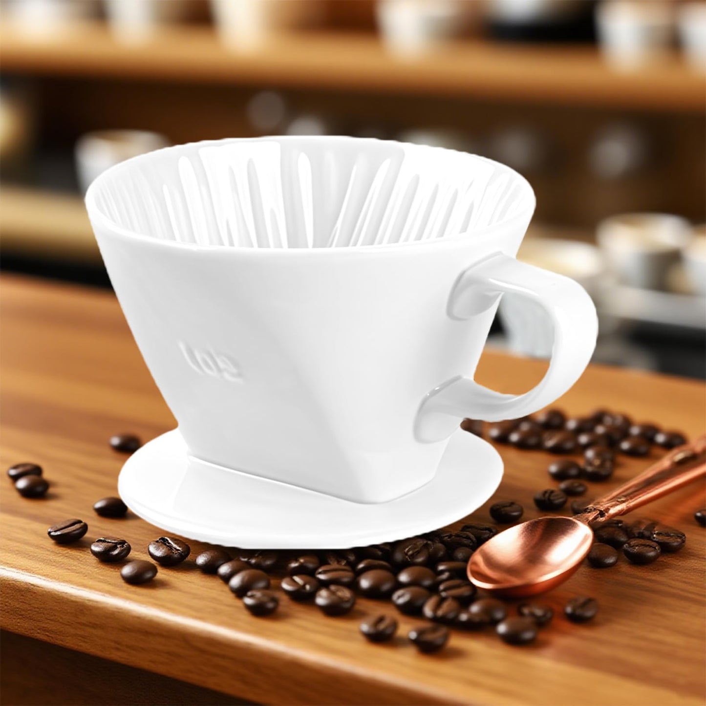 NBYHZLS Ceramic Pour Over Coffee Dripper, V-Shaped Coffee Filter Cone
