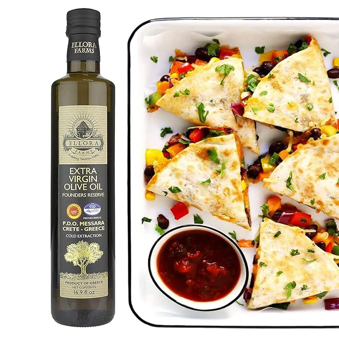Ellora Farms, Greek Extra Virgin Olive Oil, Certified Single Estate, First Cold Press, Bottle Gift Box 17 FL oz., Pack of 4