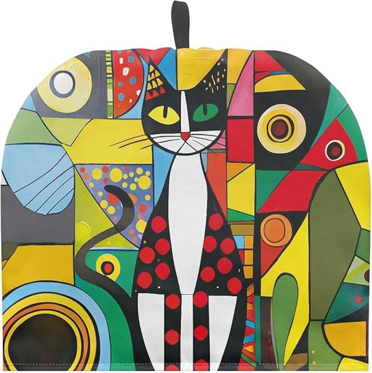 Abstract Cat Print Portable Tea Pot Dust Cover,Insulating Tea Pot Cozies for Teapots Kitchen Home Table Decorative Teapot Warmer Teapot Cozies
