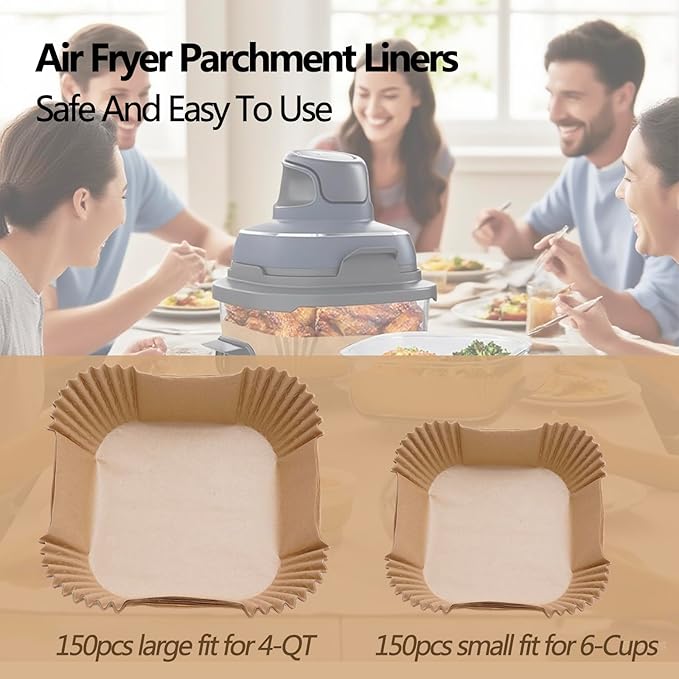 300PCS Air Fryer Liners disposable for Ninja Crispi,Air Fryer Accessories for Ninja Crispi 4-in-1 Portable Glass Cooking System,Ninja Crispi Containers
