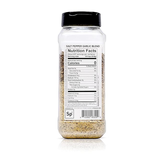 Spiceology – Salt Pepper Garlic (SPG) Seasoning – Premium Blend for Beef, Pork, Poultry & Veggies – Ideal as Steak Rub, BBQ Seasoning & All-Purpose Meat Rub – 18 oz